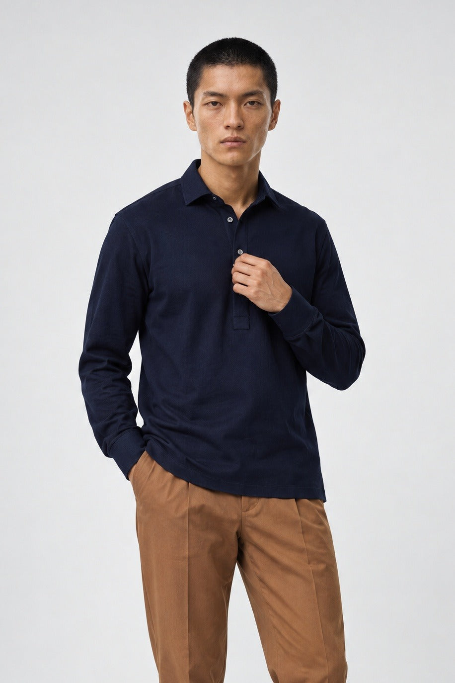 Polo Piquet YUTO Manica Lunga - Blue - SETTANTA