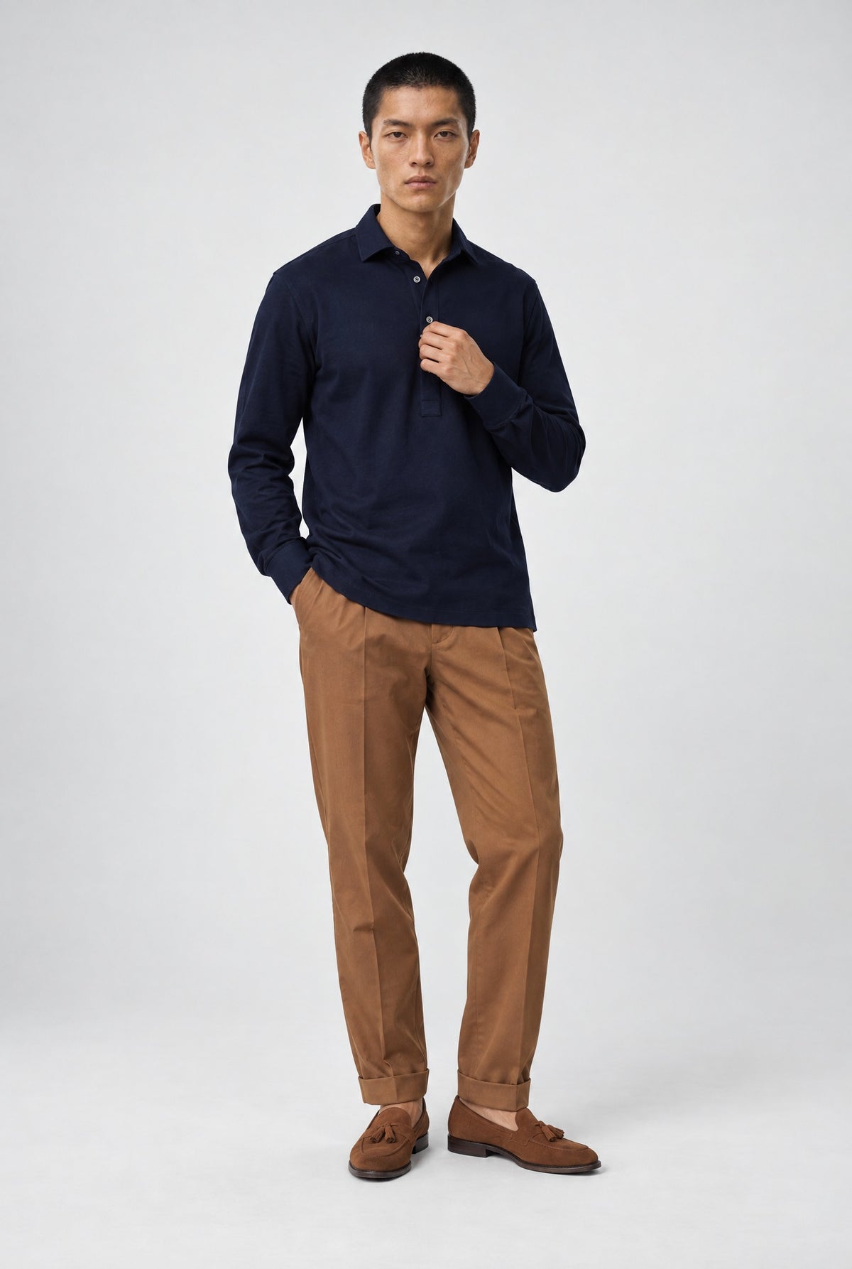 Polo Piquet YUTO Manica Lunga - Blue - SETTANTA