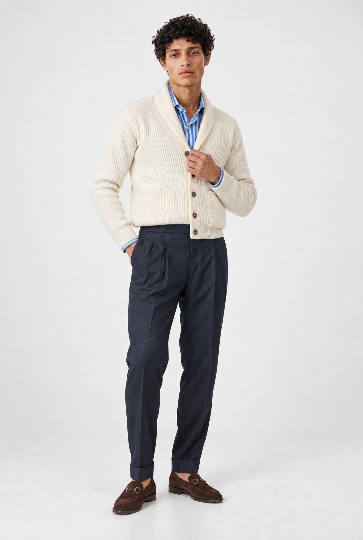 Cardigan Scialle GENPAKU Maglia Inglese - Lunare - SETTANTA