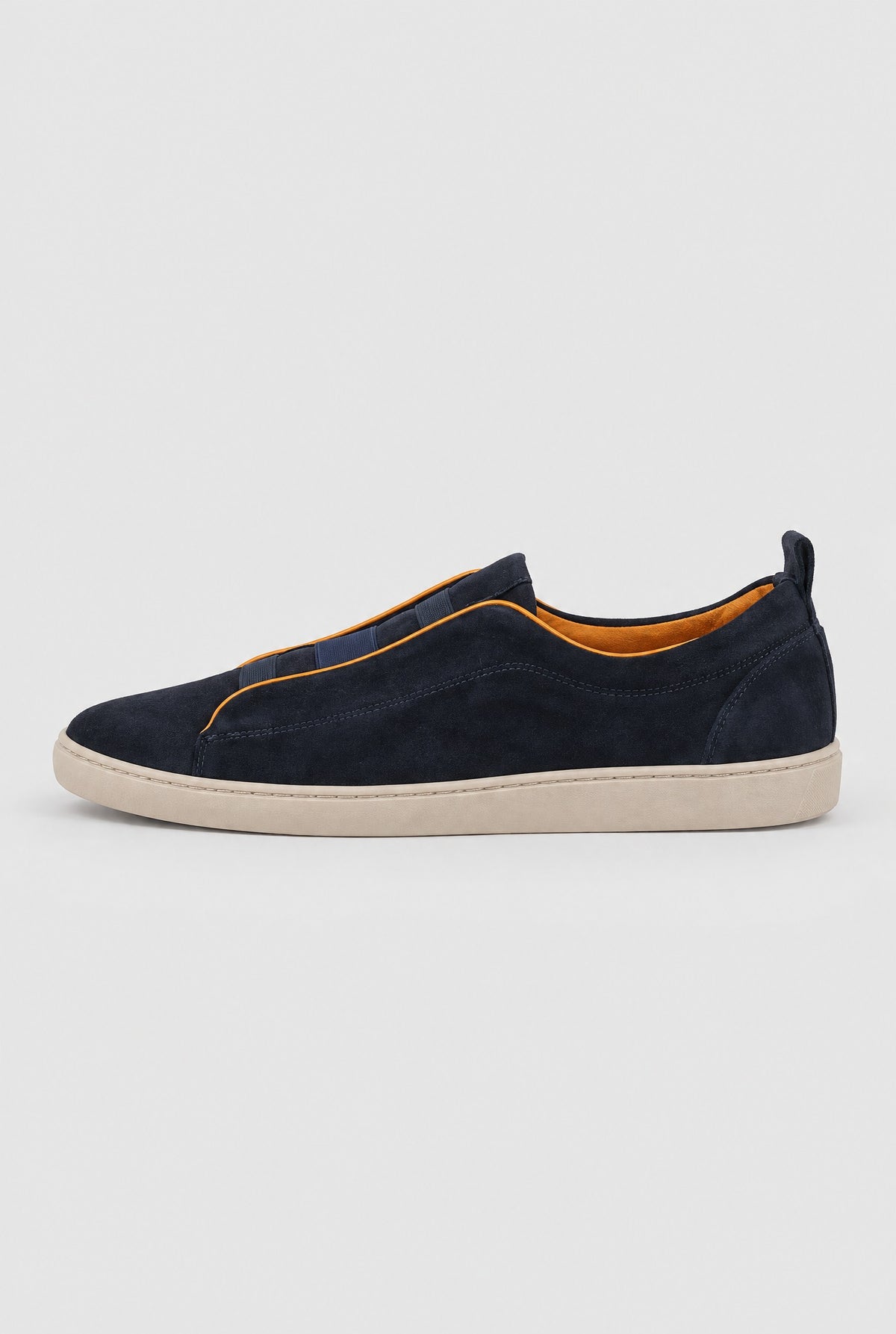 Sneakers 3 ELASTICI Camoscio Blue Fondo Ambra - SETTANTA