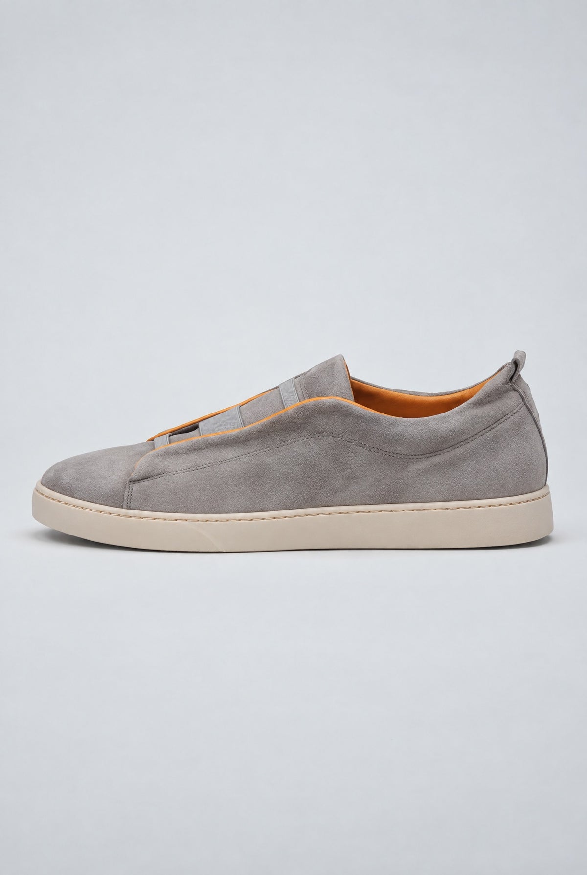 Sneakers 3 ELASTICI Camoscio Grigio Fondo Ambra - SETTANTA
